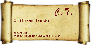 Czitrom Tünde névjegykártya